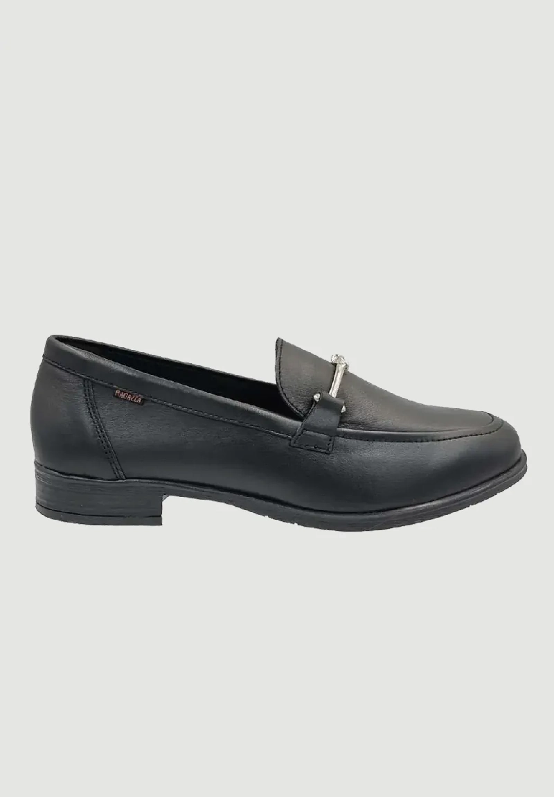 Ragazza Δερμάτινα Γυναικεία Loafers Μοκασίνια σε Μαύρο Χρώμα – 0382