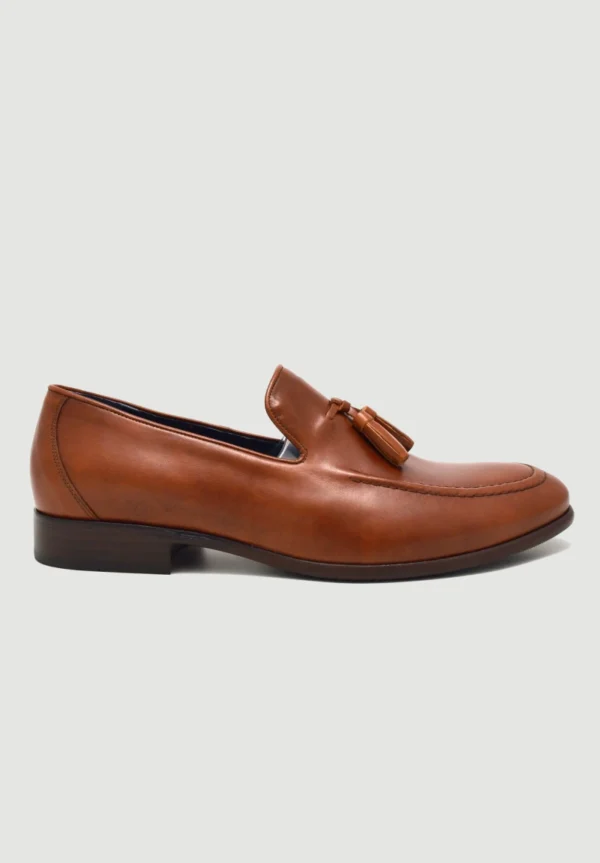 Damiani Ανδρικά Δερμάτινα Loafers σε Ταμπά Απόχρωση με Φίογκο – 3105 - Aggelidis Eshop